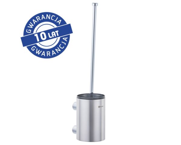 Szczotka do WC z uchwytem mocowanym do ściany, tuba krótka, stal polerowana