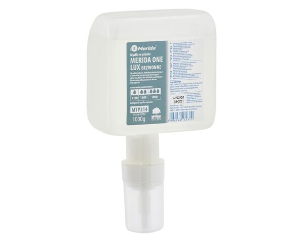 Mydło w pianie MERIDA ONE LUX AUTOMATIC BEZWONNE, jednorazowy wkład z pompką spieniającą do dozowników automatycznych, 1000 g, bez zapachu