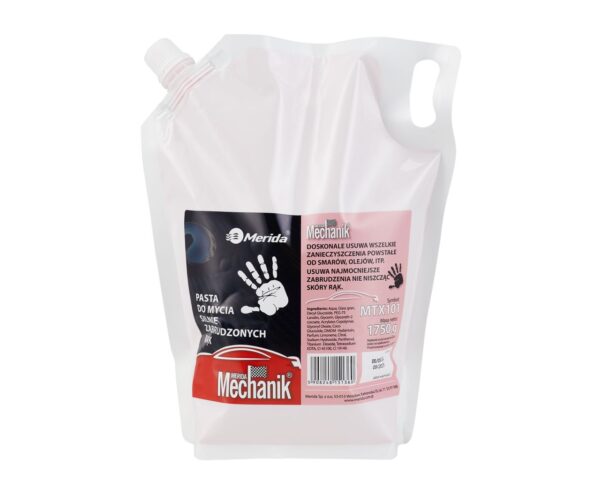 Pasta do mycia silnie zabrudzonych rąk MERIDA MECHANIK, wkład 1750 g do uzupełnienia rubinowej butelki z pompką Pasta do mycia silnie zabrudzonych rąk MERIDA MECHANIK, wkład 1750 g do uzupełnienia rubinowej butelki z pompką