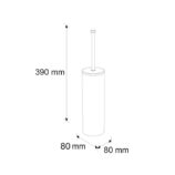 Szczotka do WC z uchwytem stawianym, tuba stojąca z przykrywką, stal polerowana