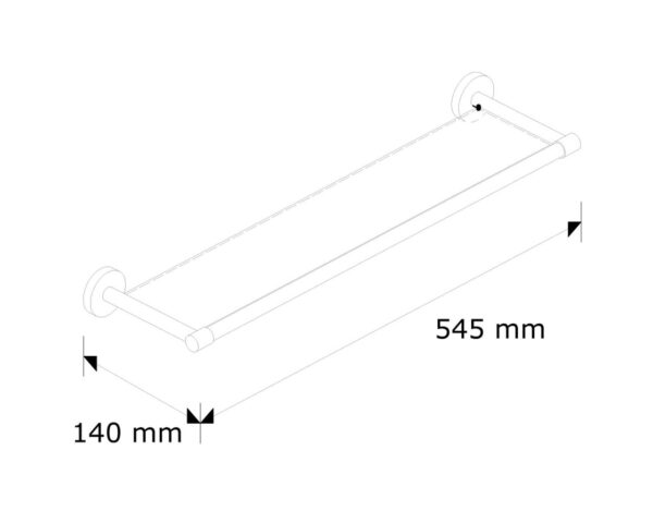 Półka szklana L500 Półka szklana L500