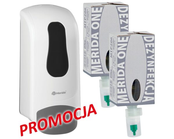 Dozownik mydła w pianie MERIDA ONE i 2 wkłady z mydłem MERIDA ONE SANITINAS DEZYNFEKCYJNYM