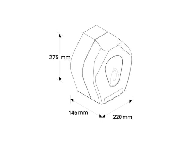 Pojemnik na papier toaletowy MERIDA TOP MINI, tworzywo ABS, biały, okienko niebieskie Pojemnik na papier toaletowy MERIDA TOP MINI, tworzywo ABS, biały, okienko niebieskie