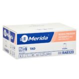 Ręczniki papierowe w roli z adaptorem MERIDA PREMIUM TAD AUTOMATIC MAXI, białe, średnica 18,5 cm , długość 100 m, dwuwarstwowe karton 6 rolek, ECOLABEL