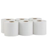 Ręczniki papierowe w roli MERIDA CLASSIC MAXI, białe, średnica 20 cm, długość 320 m, jednowarstwowe, zgrzewka 6 rolek, ECOLABEL