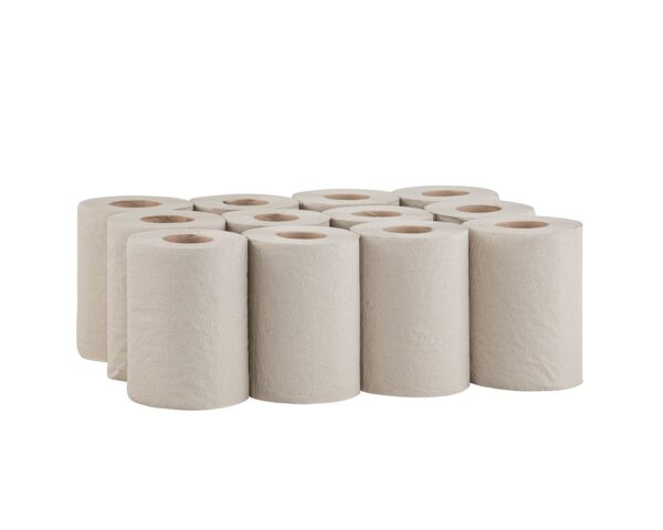 Ręczniki papierowe w roli MERIDA ECONOMY MINI, szare, jednowarstwowy, długość 60 m, opakowanie 12 rolek Ręczniki papierowe w roli MERIDA ECONOMY MINI, szare, jednowarstwowy, długość 60 m, opakowanie 12 rolek