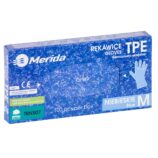 Rękawice elastomerowe TPE, niebieskie, rozmiar M, opakowanie 100 szt.