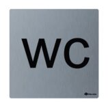 Piktogram - WC, wym. 95 x 95 x 2 mm, stal matowa