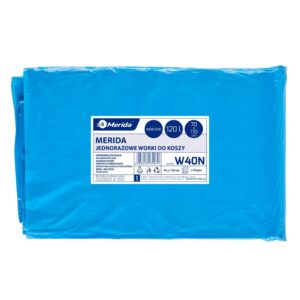 Worki na śmieci MERIDA, 70 x 110 cm, pojemność 120 l, paczka 50 szt., NIEBIESKIE, LDPE