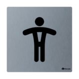Piktogram ze stali nierdzewnej - toaleta męska wym. 95 x 95 x 2 mm, stal matowa