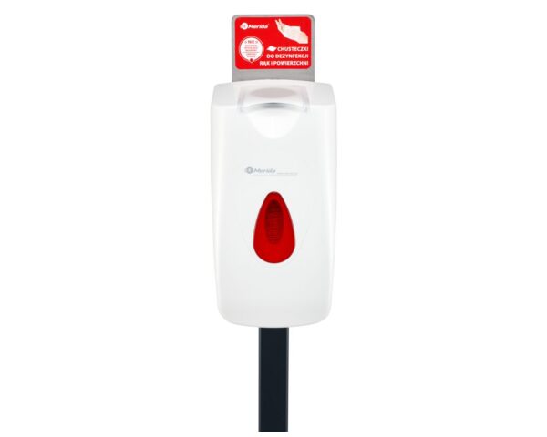 Stojak do dezynfekcji rąk i powierzchni z dozownikiem nasączonych chusteczek MERIDA TOP Stojak do dezynfekcji rąk i powierzchni z dozownikiem nasączonych chusteczek MERIDA TOP