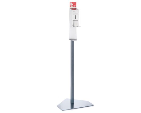 Stojak do dezynfekcji rąk z dozownikiem ze zbiornikiem 800 ml, z przyciskiem łokciowym MERIDA STELLA Stojak do dezynfekcji rąk z dozownikiem ze zbiornikiem 800 ml, z przyciskiem łokciowym MERIDA STELLA